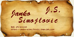 Janko Simojlović vizit kartica
